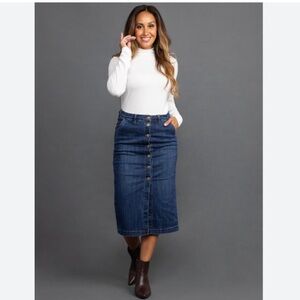 Northern Reflections Denim Midi Skirt